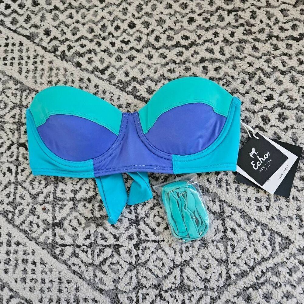 3/$15 Echo New York Colorblock Underwire Bikini Top Size Small